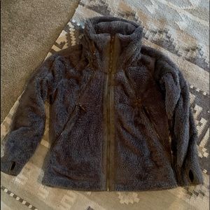 Olive green kuhl flight jacket.